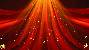 金色五角星红色光束年会颁奖舞台背景视频AE模板视频的预览图