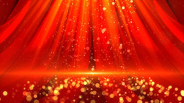 红色绸缎金色粒子年会颁奖背景视频AE模板视频的预览图