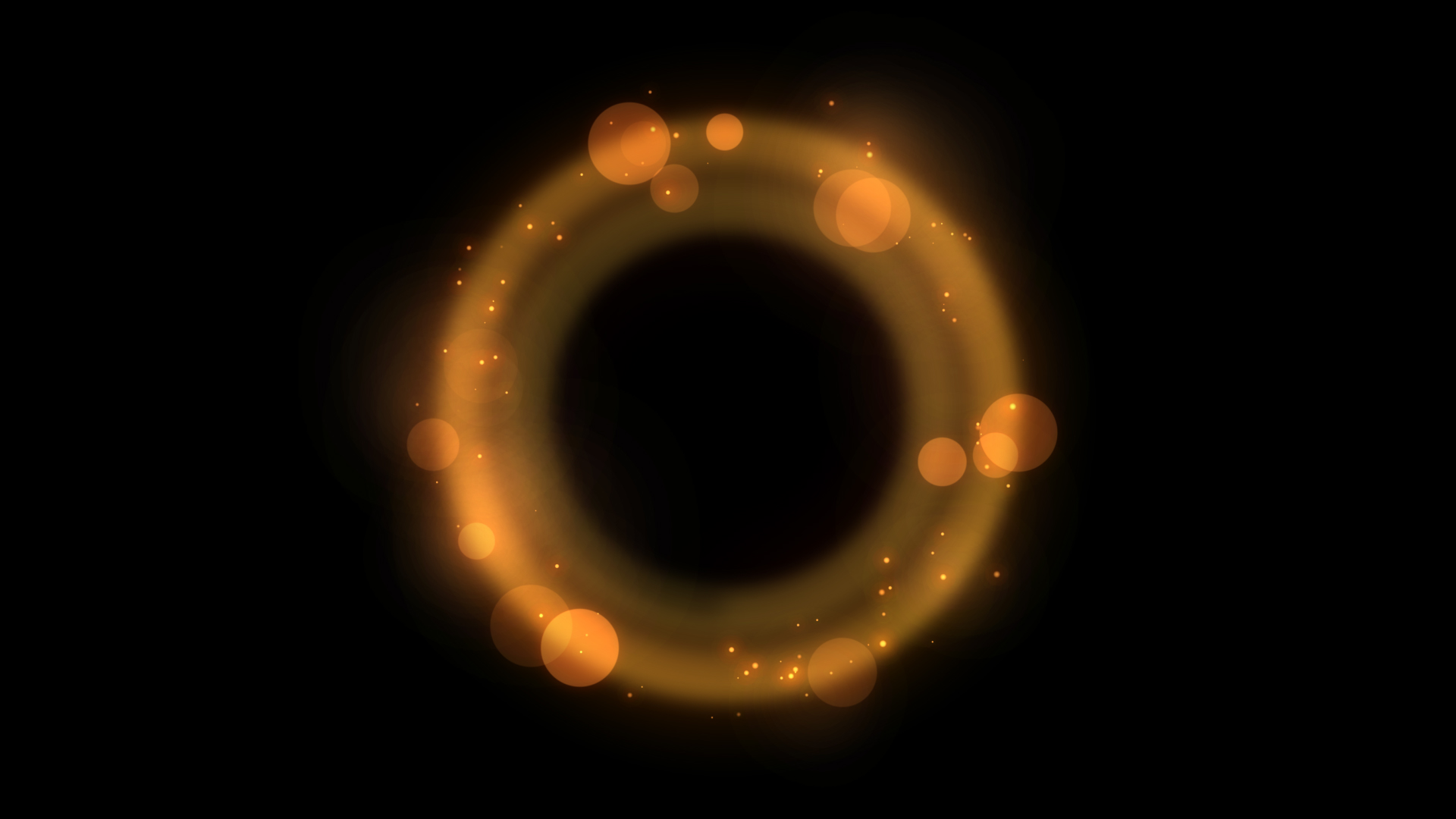 发射金色粒子光斑梦幻光圈梦幻光环光效光发光特效带通道视频的预览图