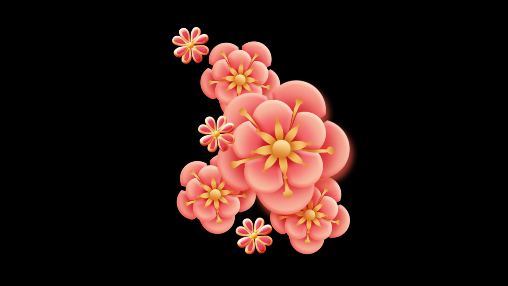 桃花旋转中国风粉色立体花朵花挂件装饰视频的预览图