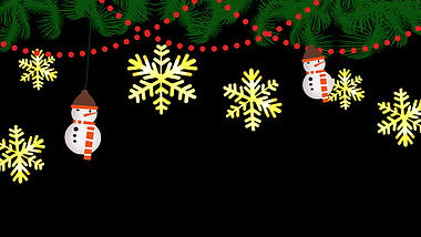 圣诞节圣诞顶边雪花挂饰装饰视频的预览图