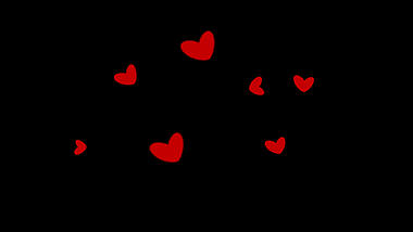 红色爱心漂浮发散心红心挂件装饰视频的预览图