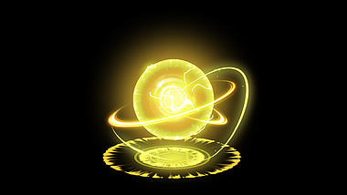 金色光效光球闪电旋转游戏特效视频的预览图