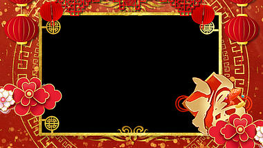 喜庆中国风福到了拜年祝福边框视频ae模板视频的预览图