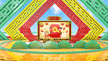 中国风虎年新春公司部门拜年祝福图文展示模板视频的预览图
