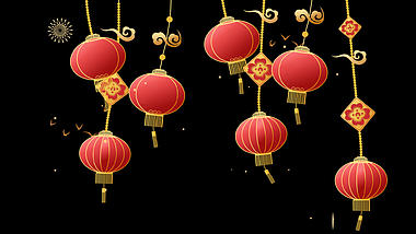 中国风红色元旦新年春节灯笼吊饰挂件视频的预览图