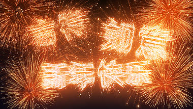 喜庆烟花文字元旦跨年新年祝福文字开场片头视频的预览图