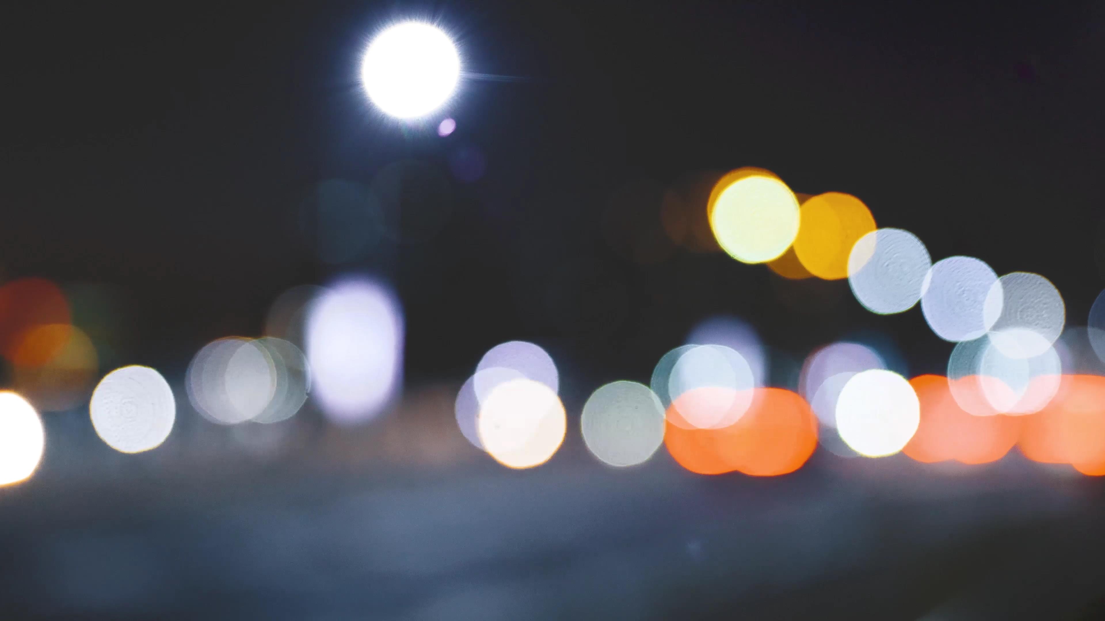 4k都市夜晚车流灯光夜景虚化光斑空镜视频的预览图
