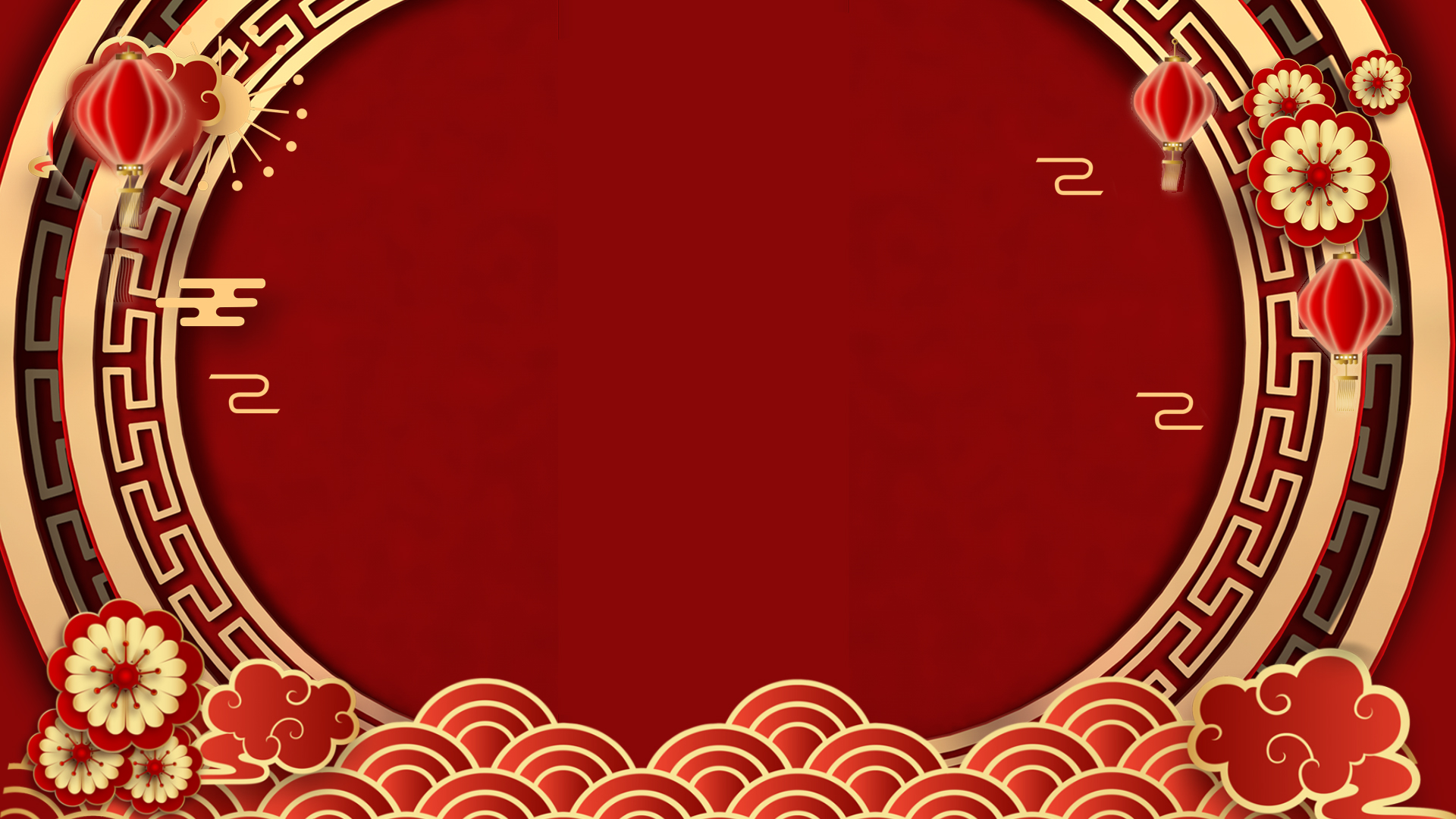婚礼结婚边框红色中国风视频背景视频的预览图