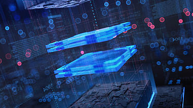未来科技感蓝色HUD三维芯片LOGO片头ae模板视频的预览图