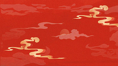 中国风国潮祥云红色云纹磨砂质感视频背景视频的预览图