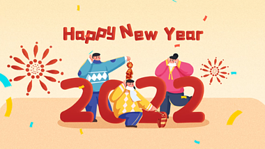 原创卡通手绘创意2022元旦新年快乐动态背景素材视频的预览图