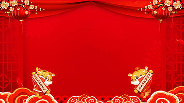 中国风红色喜庆虎年春节过年新年拜年开门红视频背景视频的预览图