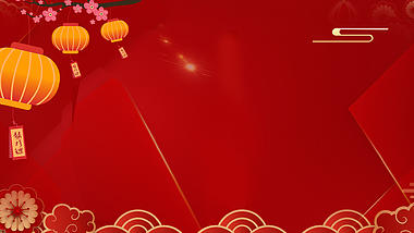 红色新年春节新春祥云灯笼视频背景视频的预览图