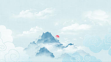 国潮中国风纹理质感仙鹤山水视频背景视频的预览图