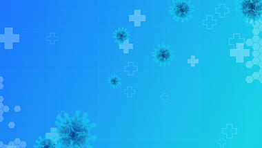 蓝色疫情防控抗击疫情扁平细菌动态视频背景视频的预览图