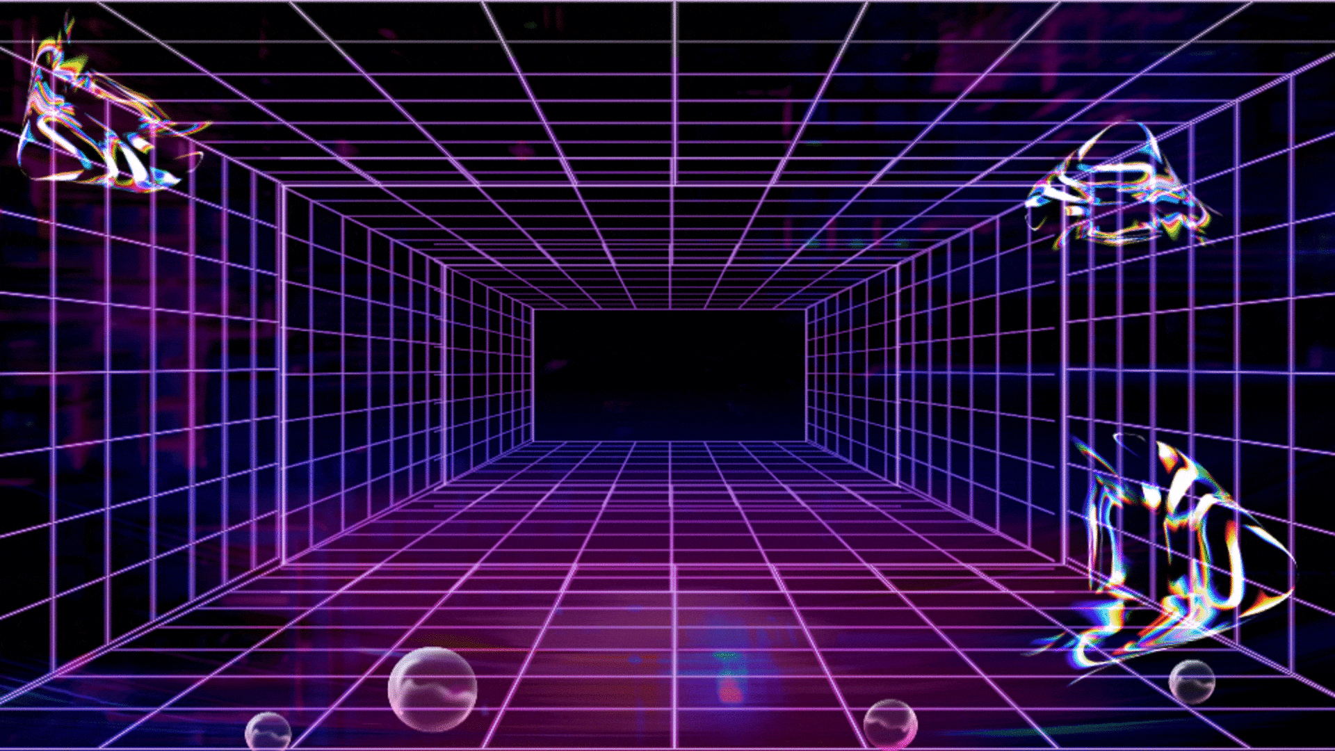 紫色酸性透视泡泡酷炫空间感移动视频背景视频的预览图