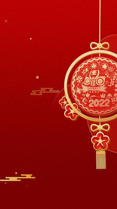 竖版喜庆红色虎年春节新年中国结视频背景视频的预览图