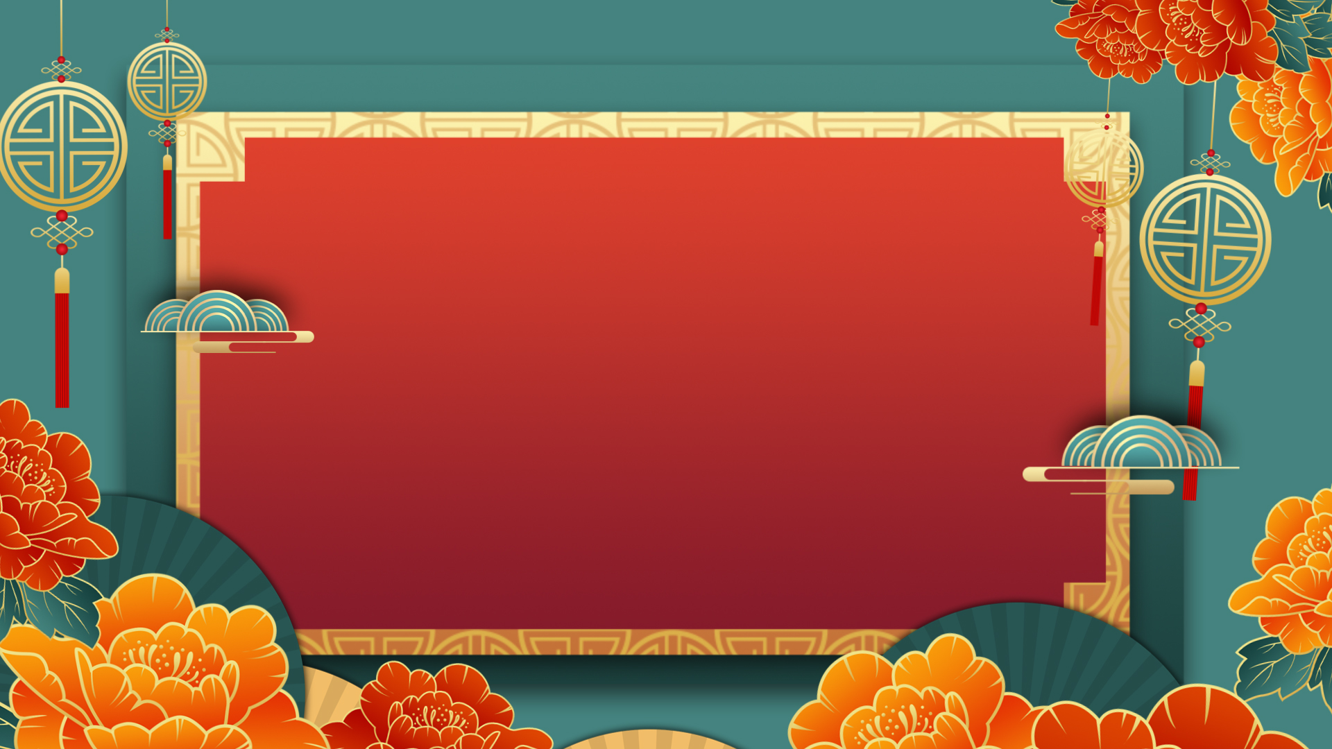中国风国潮边框复古新年春节喜庆视频背景视频的预览图