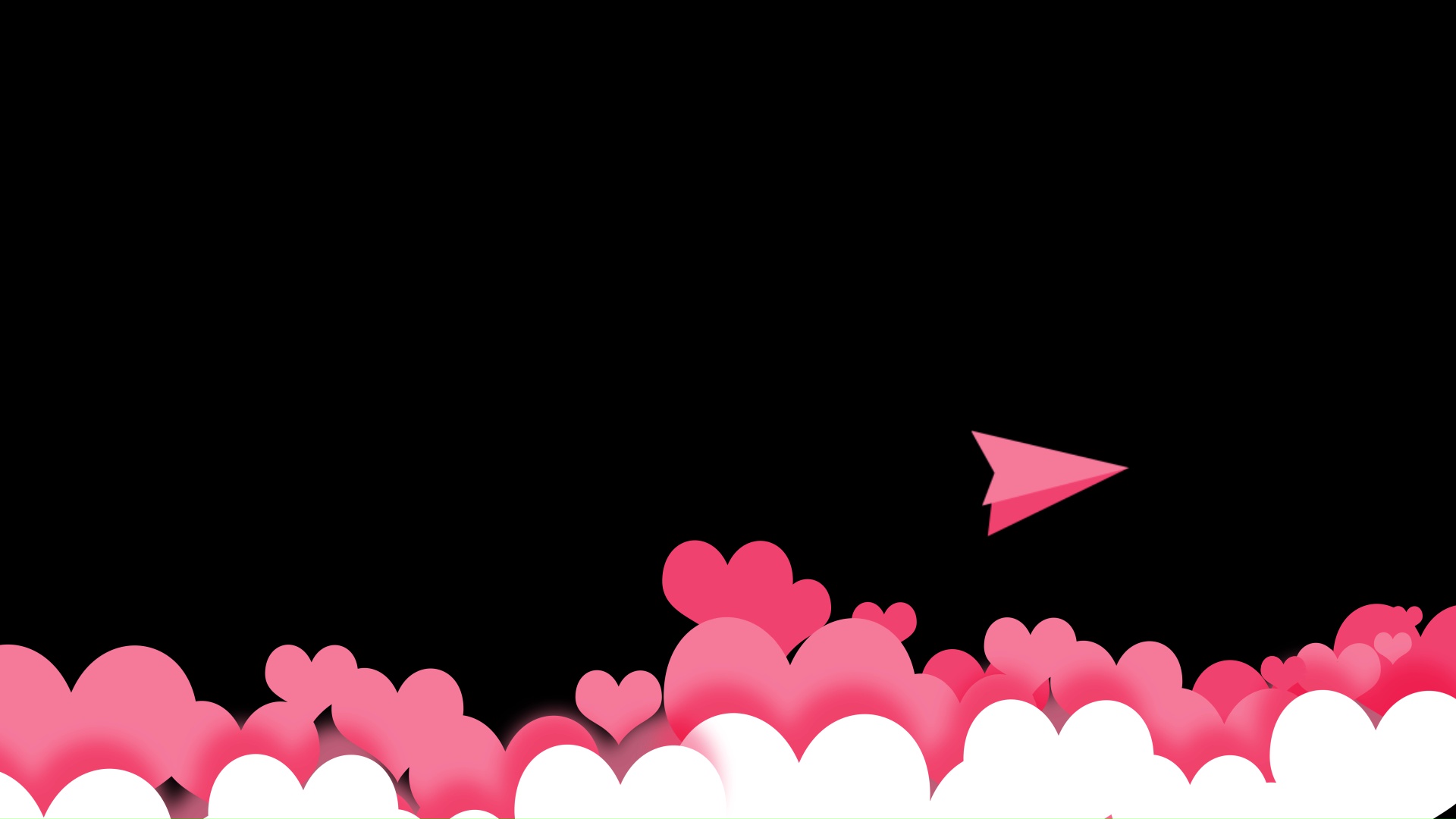 剪纸风情人节浪漫纸飞机粉色爱心视频装饰底部边框视频的预览图