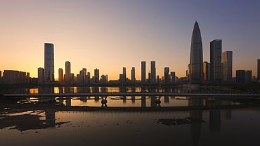 4k深圳人才公园日落夕阳风景实拍视频的预览图