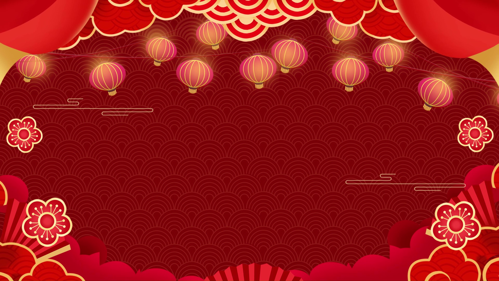 红色喜庆背景新年春节过年祝福动态视频背景视频的预览图