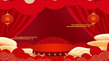 新年春节年货节喜庆红色视频背景视频的预览图