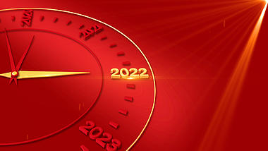 2022跨年新年倒计时时钟红色质感视频背景视频的预览图
