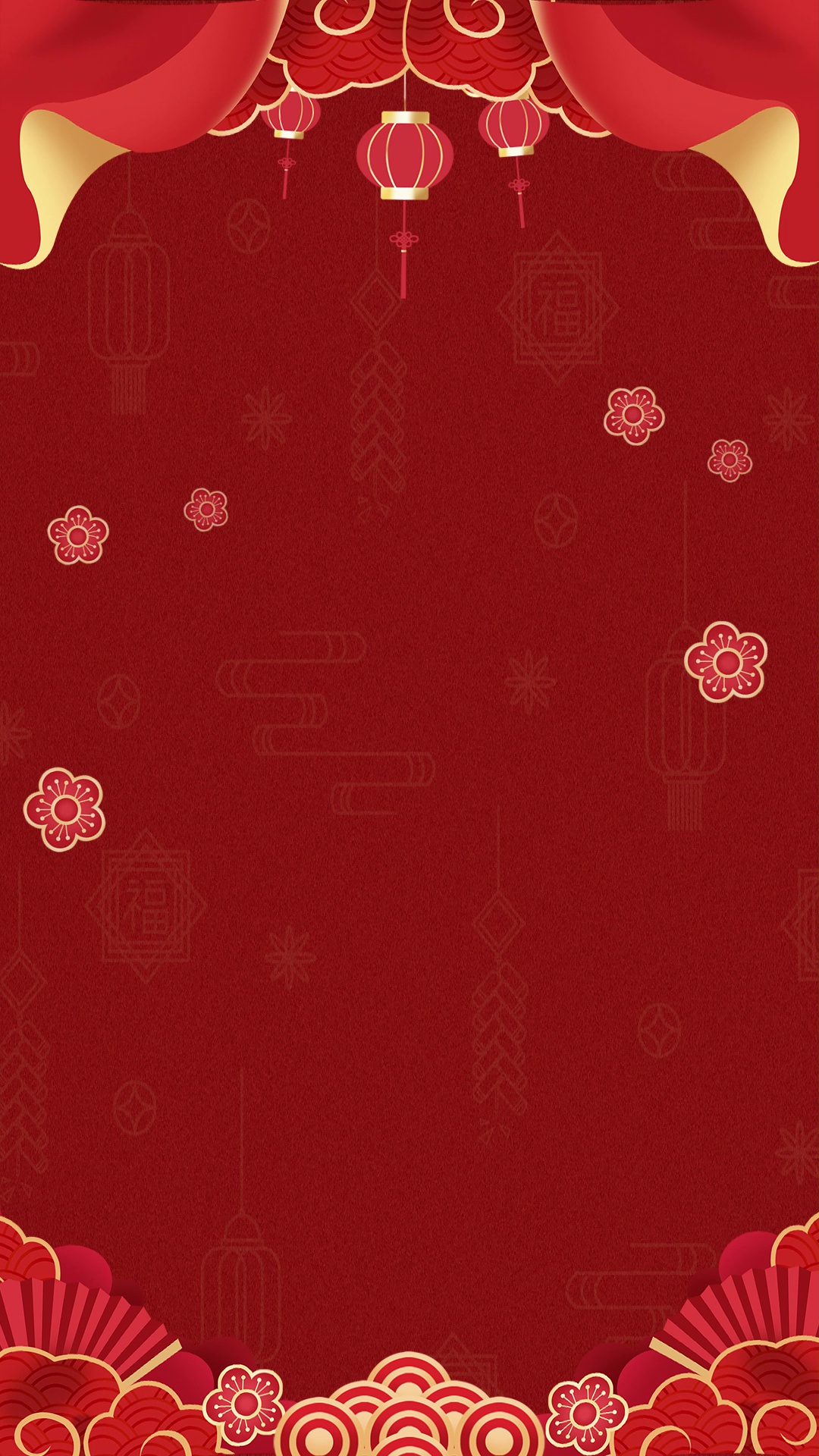 竖屏春节新年喜庆中国风红色竖版视频背景海报视频的预览图