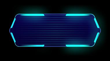 科技感机械蓝色发光按钮边框标题框标题栏带通道视频的预览图