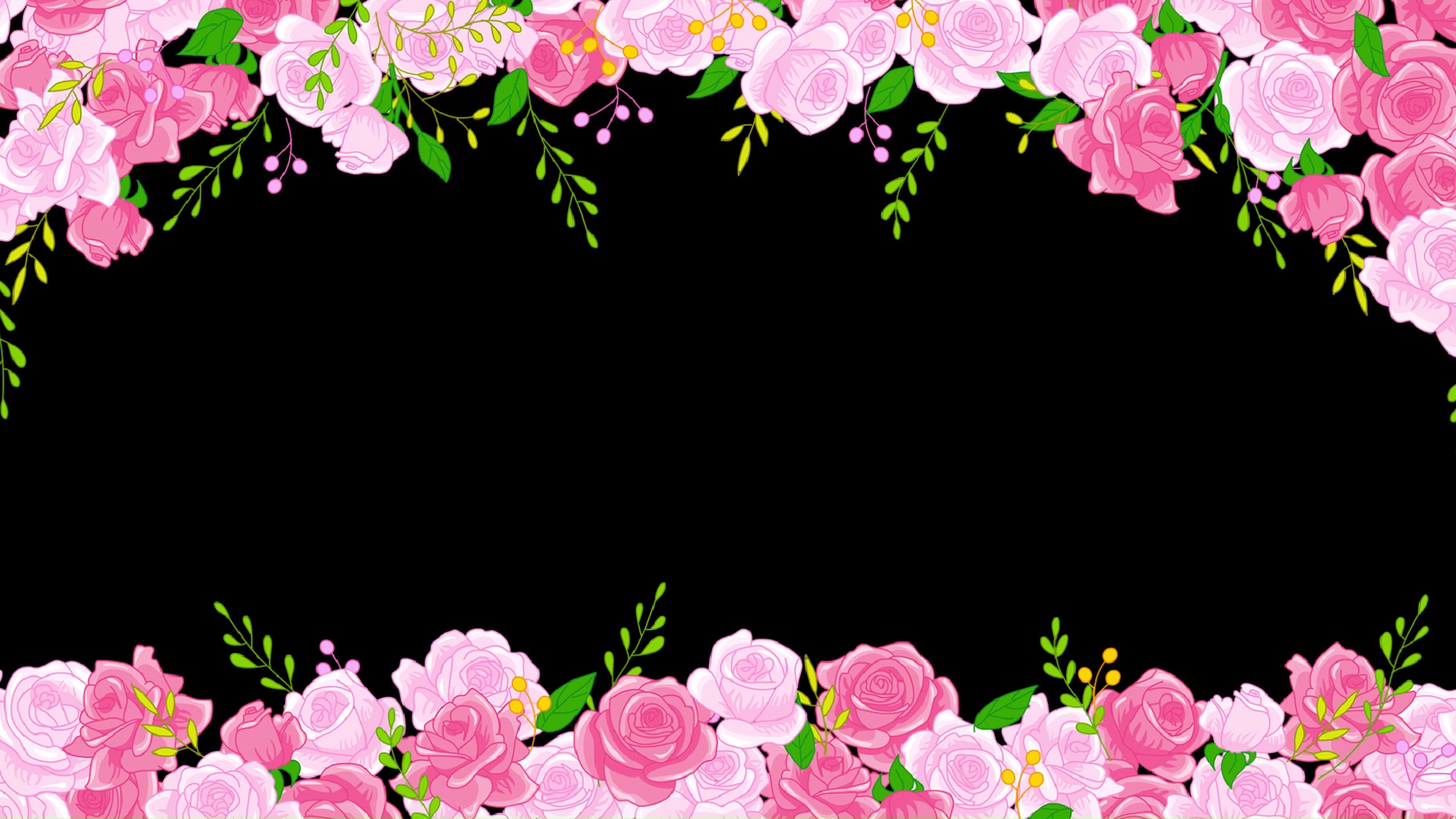 唯美粉色玫瑰花装饰视频边框视频的预览图