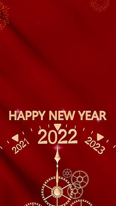 竖屏2022元旦新年喜庆红色竖版视频背景视频的预览图