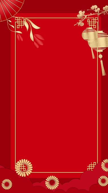 竖屏春节新春过年喜庆灯笼简约大气中国风红色竖片视频背景视频的预览图