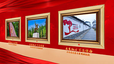 红色大气党建党政照片墙展示宣传视频ae模板视频的预览图