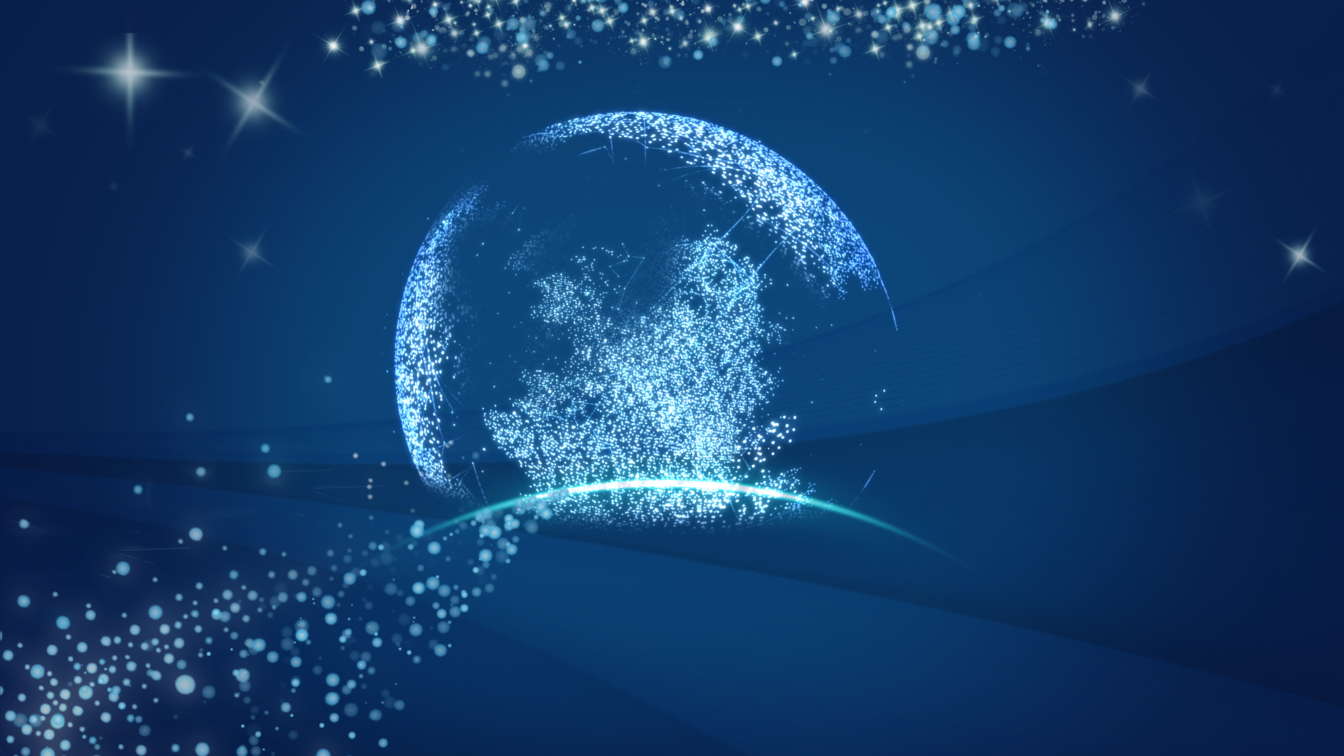 蓝色科技星球旋转动态视频背景素材视频的预览图