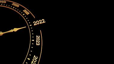 2022元旦新年跨年金色立体时间时钟金色C4D视频的预览图