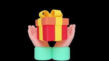 3d立体C4D手棒礼物盒礼物盒视频的预览图