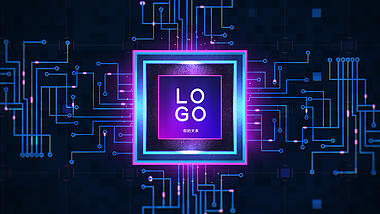 科技感芯片电路隧道穿梭LOGO片头视频的预览图