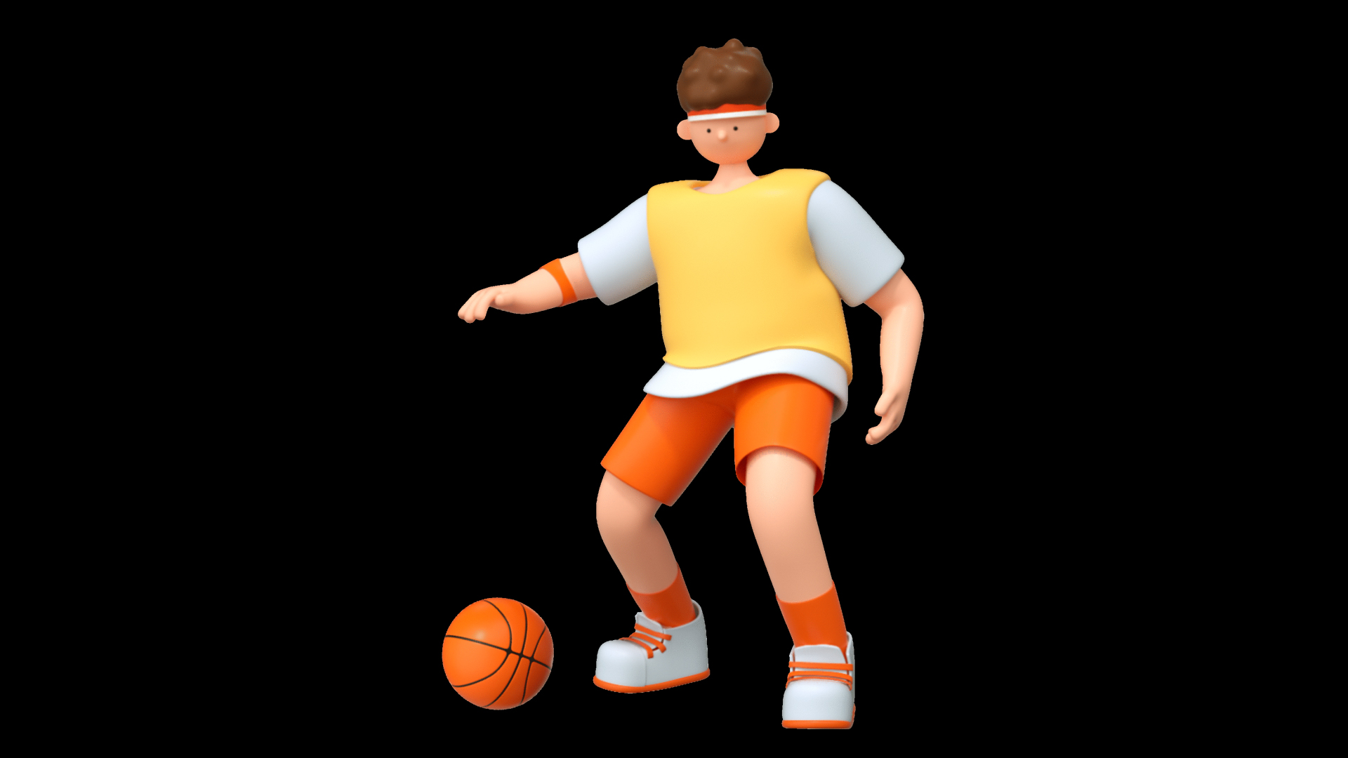 C4D立体3d运动人物篮球体育运动员元素视频的预览图