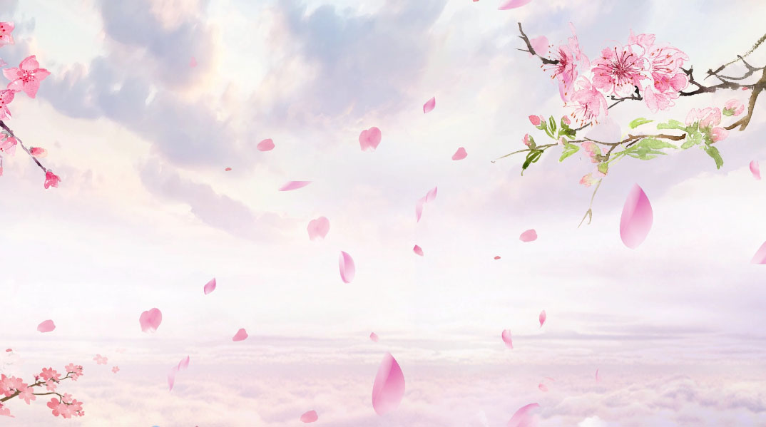 原创春天桃花花瓣飘落粉色唯美视频背景视频的预览图