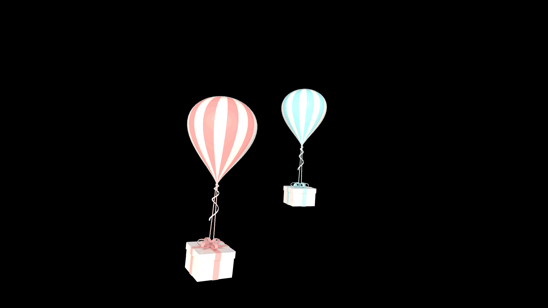 C4D立体情人节气球装饰素材动态元素视频的预览图