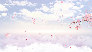 原创春天唯美粉色桃花花瓣飞舞视频背景视频的预览图