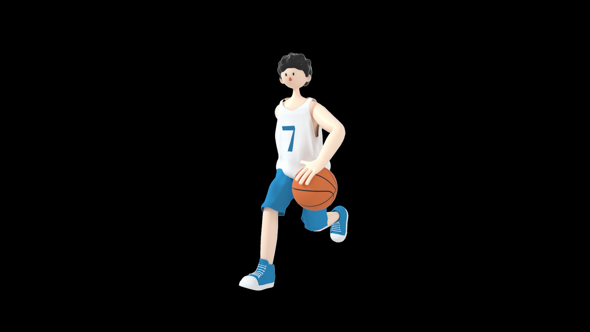 C4D立体篮球运动员跑步篮球动态元素视频的预览图