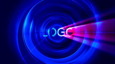 蓝色光效隧道穿梭LOGO演绎展示视频的预览图