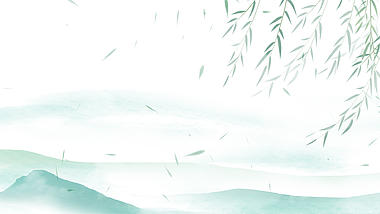 原创春天柳树水墨中国风春天视频背景视频的预览图