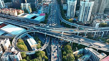 4k航拍广州城市道路高架桥中山一立交视频的预览图