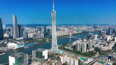 4k航拍城市地标广州塔视频的预览图