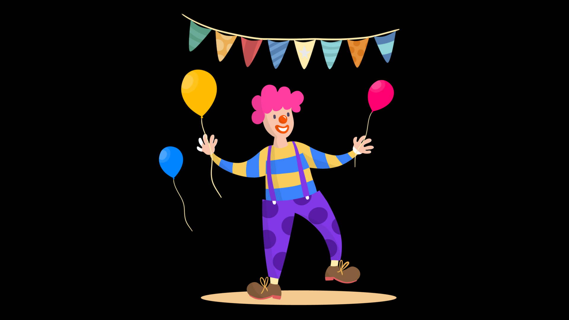 愚人节小丑表演演出杂耍气球卡通视频的预览图