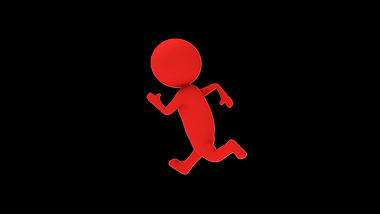 商业人物奔跑C4D红色3d立体视频的预览图
