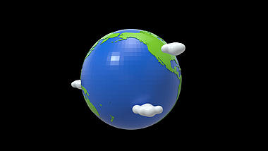 C4D立体3D旋转的地球转动视频的预览图